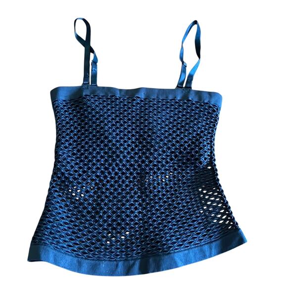 Gilda Marx Black Fishnet Top Shelf Bra Removable Straps Size Large (runs small) - Picture 4 of 9